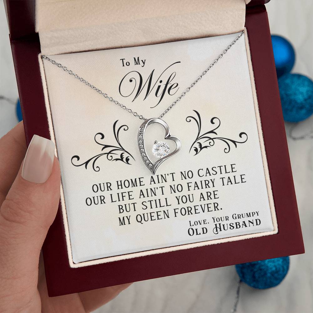 To my wife my Queen, Forever Love Necklace, Special gift for wife, Anniversary and Christmas gift