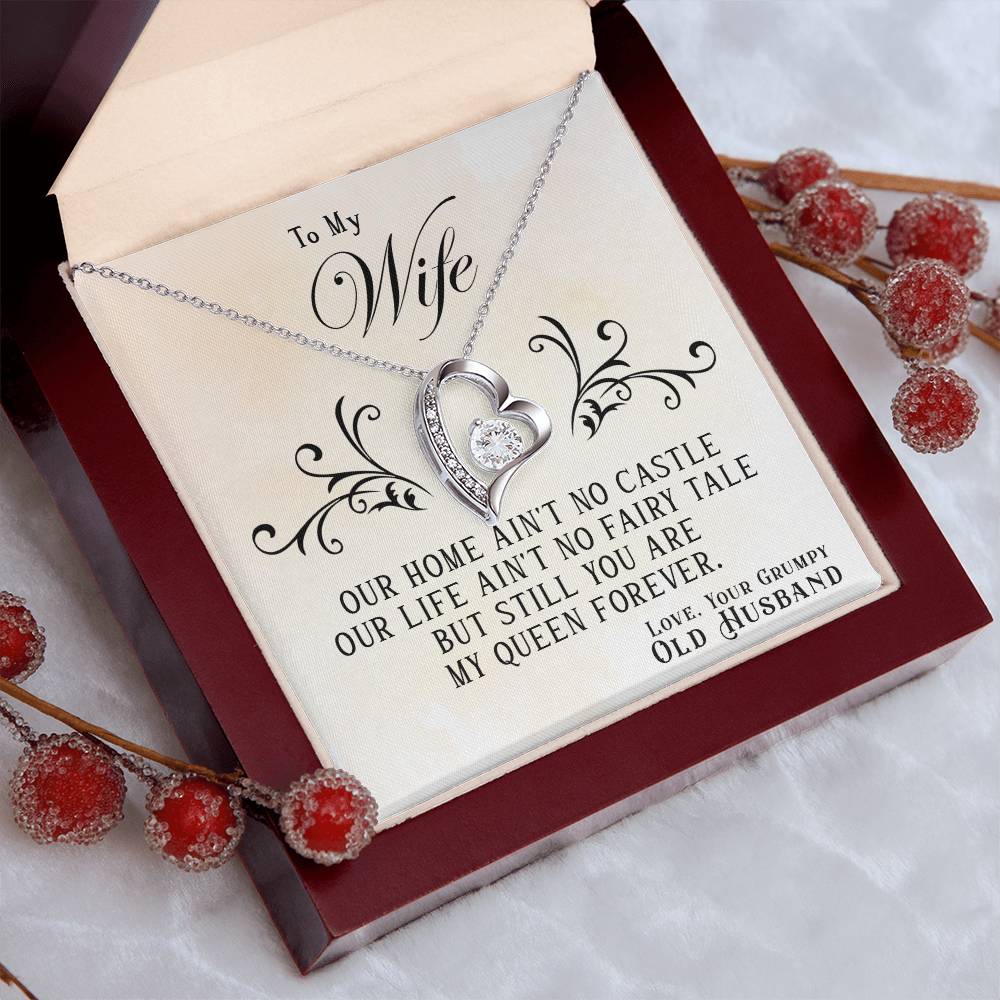 To my wife my Queen, Forever Love Necklace, Special gift for wife, Anniversary and Christmas gift