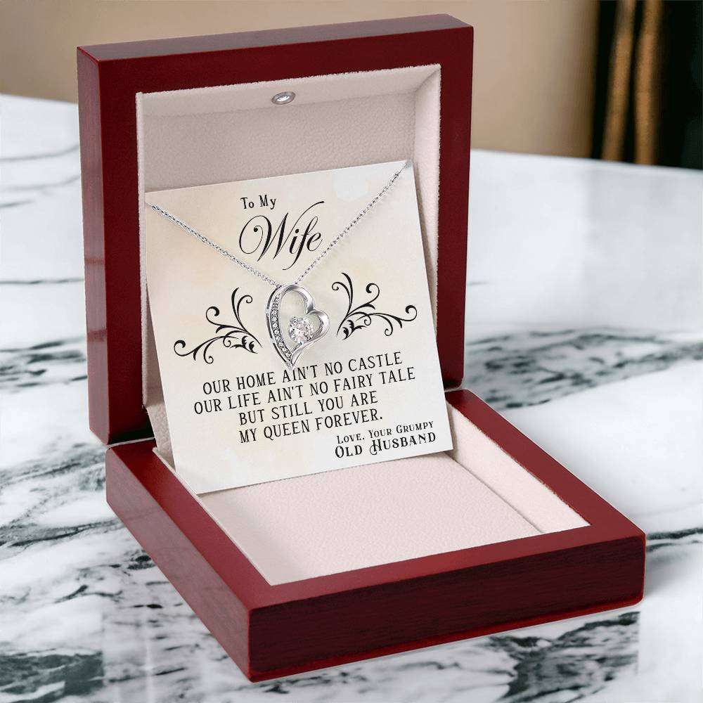 To my wife my Queen, Forever Love Necklace, Special gift for wife, Anniversary and Christmas gift
