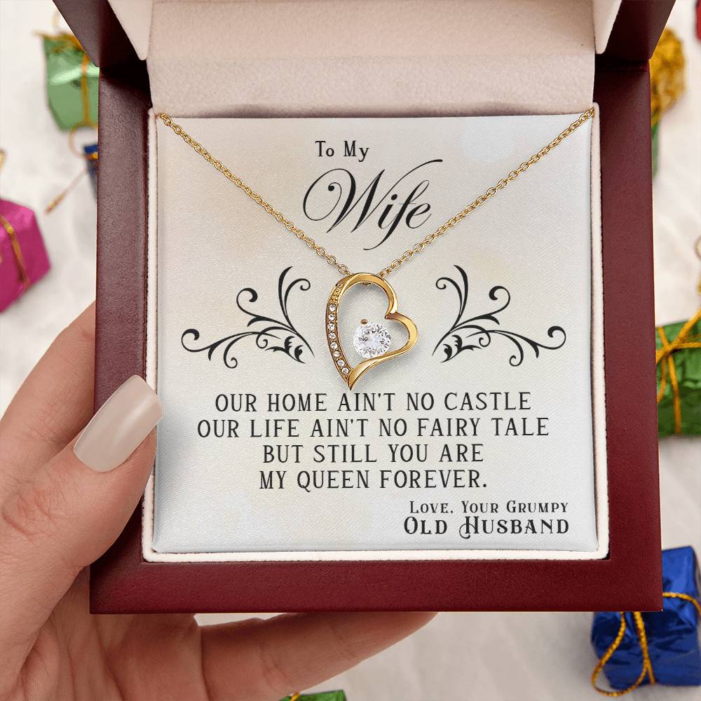 To my wife my Queen, Forever Love Necklace, Special gift for wife, Anniversary and Christmas gift
