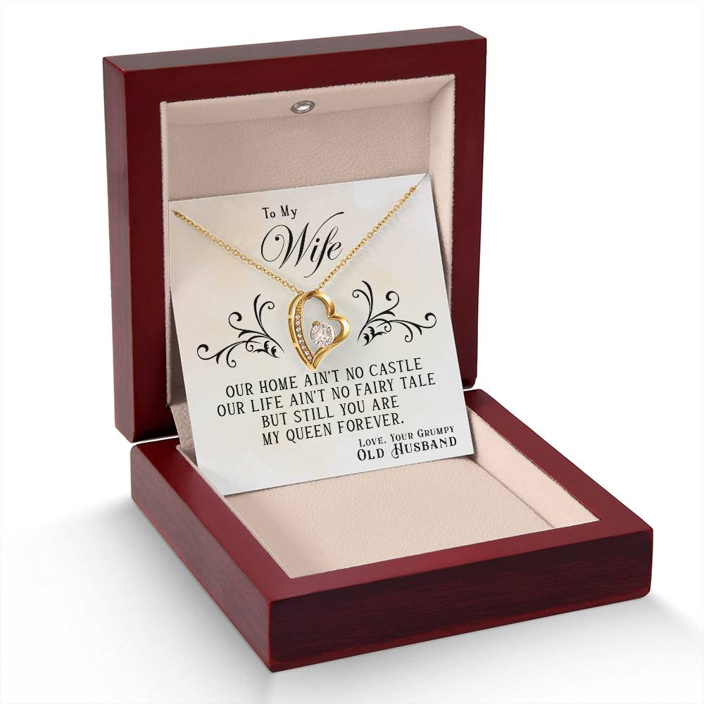 To my wife my Queen, Forever Love Necklace, Special gift for wife, Anniversary and Christmas gift