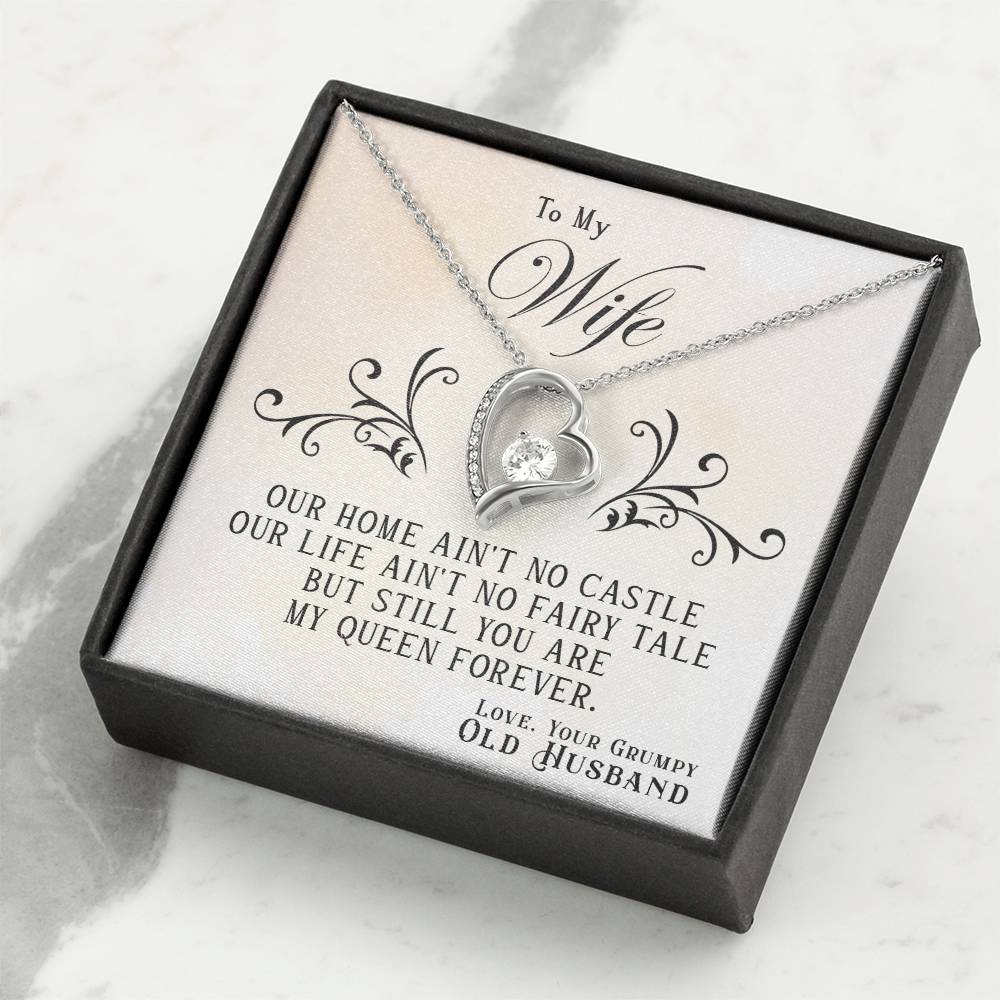 To my wife my Queen, Forever Love Necklace, Special gift for wife, Anniversary and Christmas gift