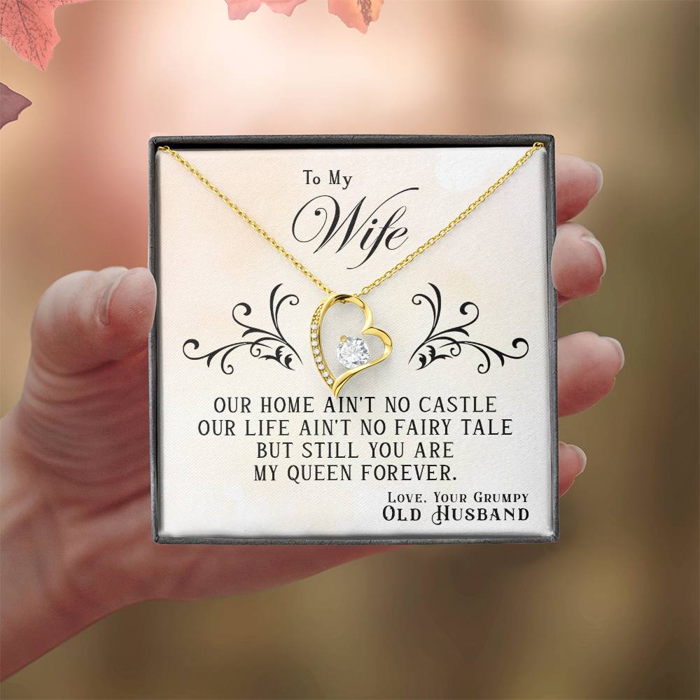To my wife my Queen, Forever Love Necklace, Special gift for wife, Anniversary and Christmas gift